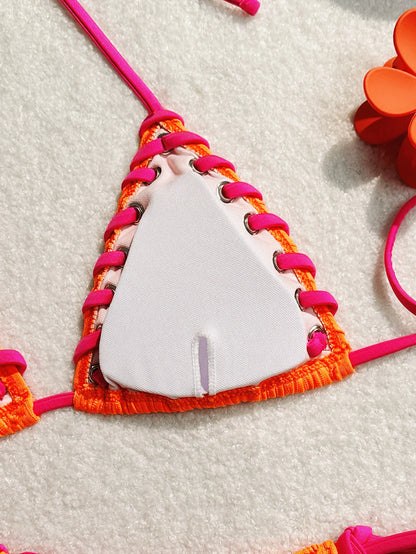 Sommerliches kariertes Bikini-Set mit Push-up-Effekt – verführerische Bademode für den Strand und Pool