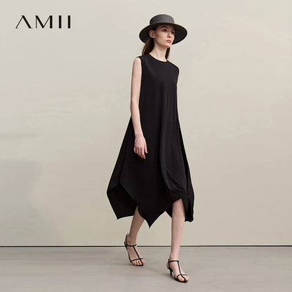 Sommerkleid Damen Armenlos Mit Plissee Und Taillenakzent