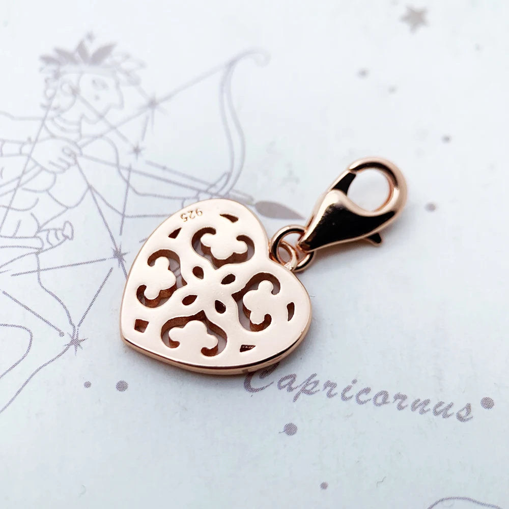 Damen-Charm-Anhänger Ornament Herz ethnisch Liebe aus Sterlingsilber