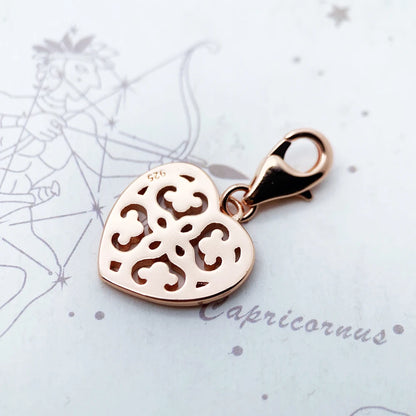 Damen-Charm-Anhänger Ornament Herz ethnisch Liebe aus Sterlingsilber