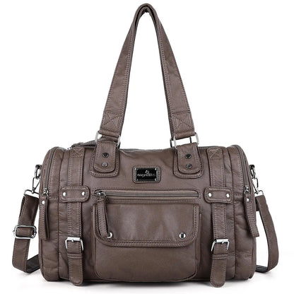 Damen-Schultertasche aus PU-Leder mit Top-Griff und extrem großem Fassungsvermögen für Alltag