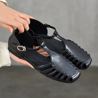 AIYUQI Damen-Sandalen, Sommer 2022, neue handgewebte römische Sandalen, weiblich, große Größe, rutschfeste Schweinekäfig-Schuhe für Damen