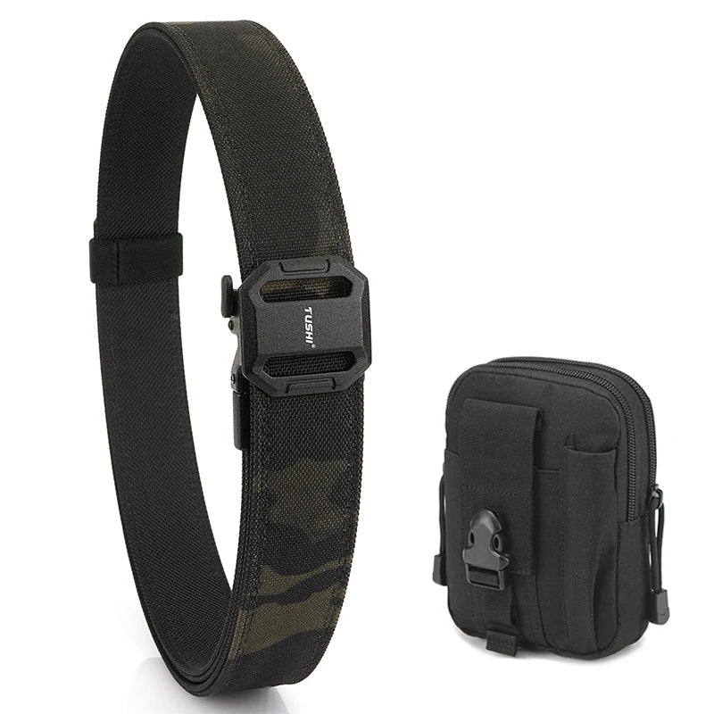 Herren-Taktikgürtel aus robustem Nylon mit Zinklegierungs-Schnalle, IPSC geeignet