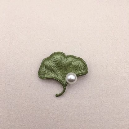 Brosche Blume Pflanze Perle Vintage Grün Pin Geschenk Schmuck Damen