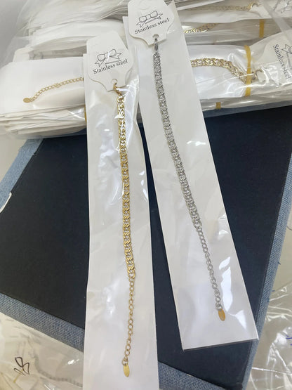 Damen-Gliederarmband gedreht aus Titanstahl
