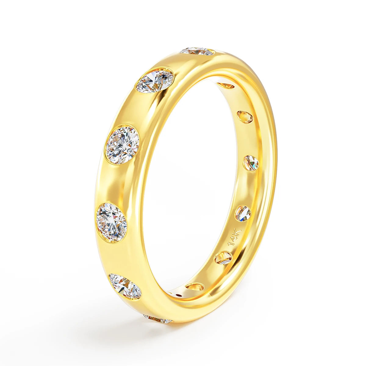 Damen-Verlobungsring Aus 14K Gelbgold Mit Moissanit Stein Und Echtheitszertifikat Für Hochwertigen Verlobungsantrag