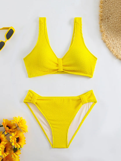 Braunes Bikini-Set mit Push-up-Effekt – verführerische Bademode für Strand und Pool