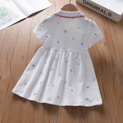 Baby Mädchen Kleid Sommer Kurzarm Baumwolle Kleidung für Kinder im Alter von 2-6 Jahren Süßes lässiges Outfit