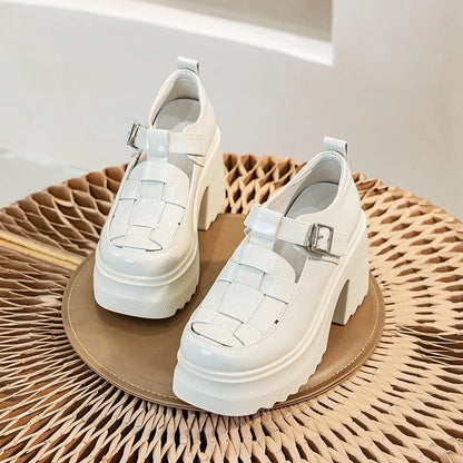 AIYUQI Echtes Leder Frauen Sandalen 2025, Neue Mode High-heel Sandalen Frauen Geschlossene Zehen Plattform Römischen Sandalen Frauen