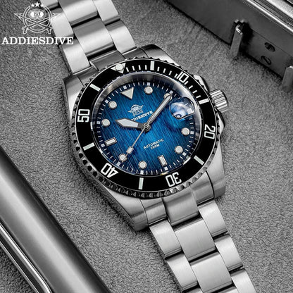Herren Automatikuhr mechanisch Saphirglas 8215 200m wasserdicht Leuchtzeiger Edelstahl