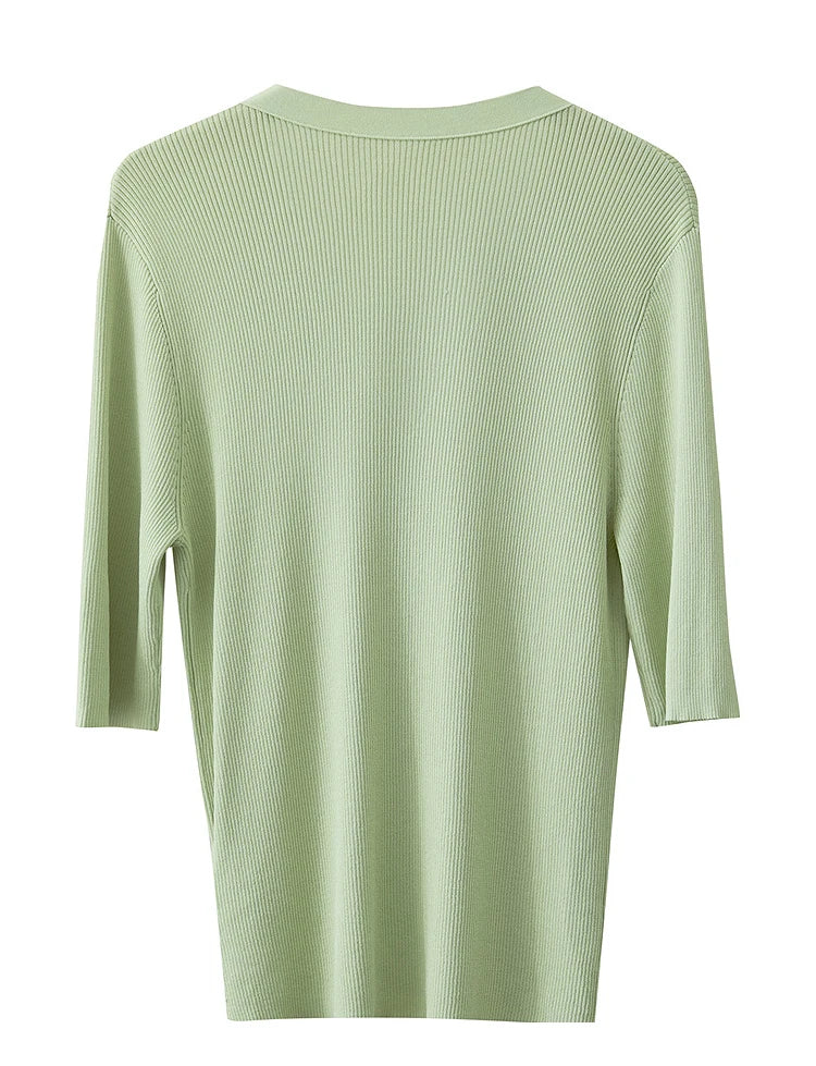 Damen V-Ausschnitt Strickjacke Slim Reißverschluss Viskose Herbst