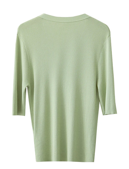 Damen V-Ausschnitt Strickjacke Slim Reißverschluss Viskose Herbst