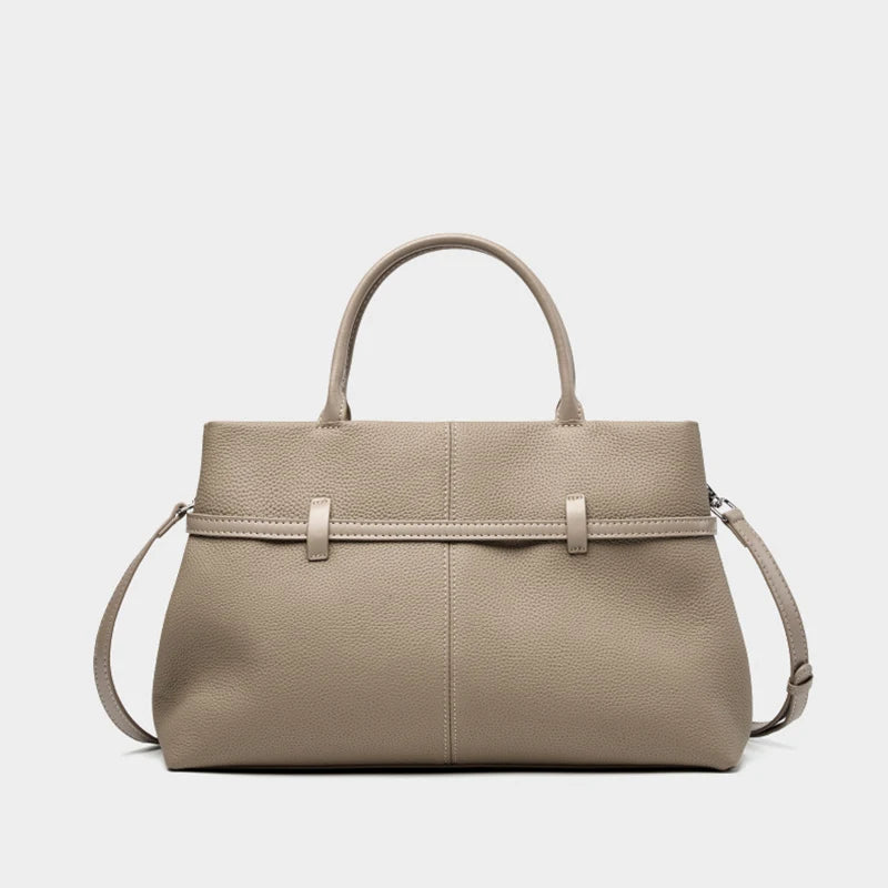 Leder-Top-Handle Tote | Vollnarbenleder Silberbeschläge