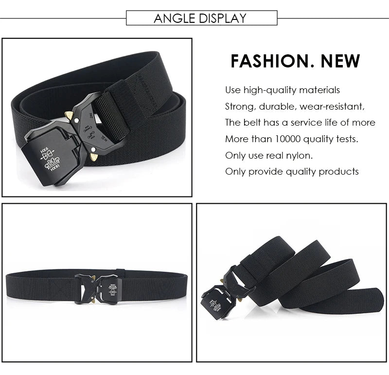 Unisex-Gürtel Schnellverschluss aus Nylon Elastisch 3,8 cm Breite Robuste Verarbeitung Alltagstauglich