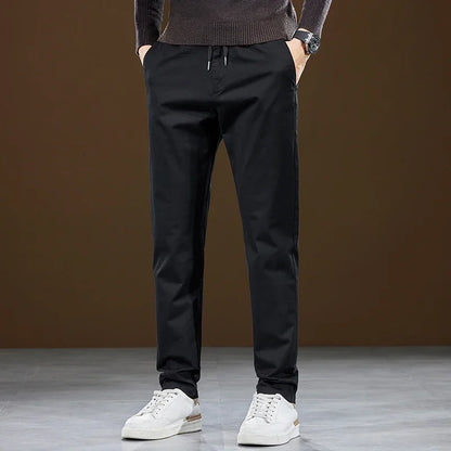 Herren Hose aus Baumwolle im Casual-Stil mit gerader Passform und Taschen