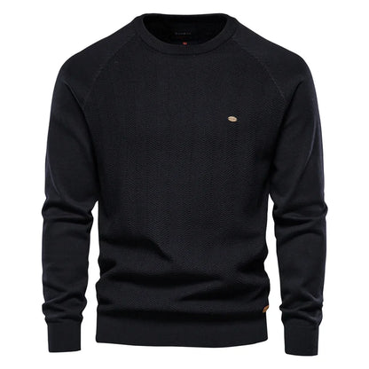 Herren Pullover aus Baumwolle mit lässigem Drop-Hülsen-Design für den Winter