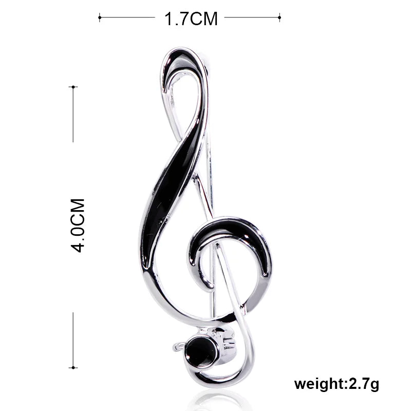 Brosche Musiknote Emaille Gold Symbol Kleidung Schal Abzeichen Damen