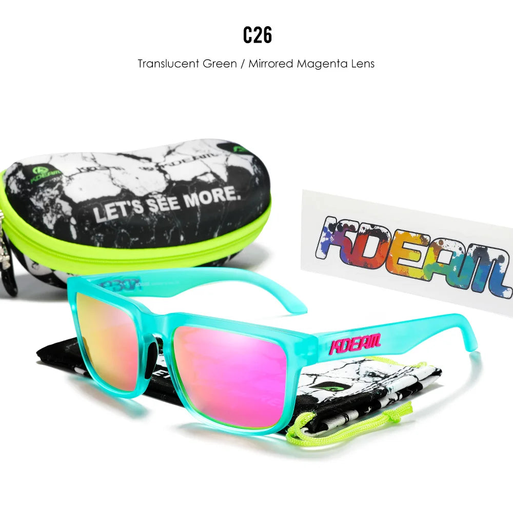 Sonnenbrille quadratisch polarisiert 37 Farben UV400 lässig Outdoor Unisex