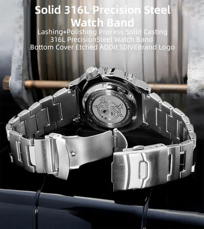 Herren-Taucheruhr mit Surf-Blue-Zifferblatt und NH35-Automatikwerk