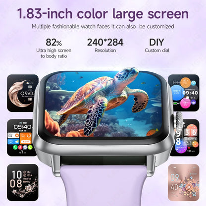 LIGE Neue Herrenuhr 1,83-Zoll SOS Sport Fitness Tracker Herzfrequenz Blutsauerstoff Frauen Smart Watch Wasserdicht für Android IOS