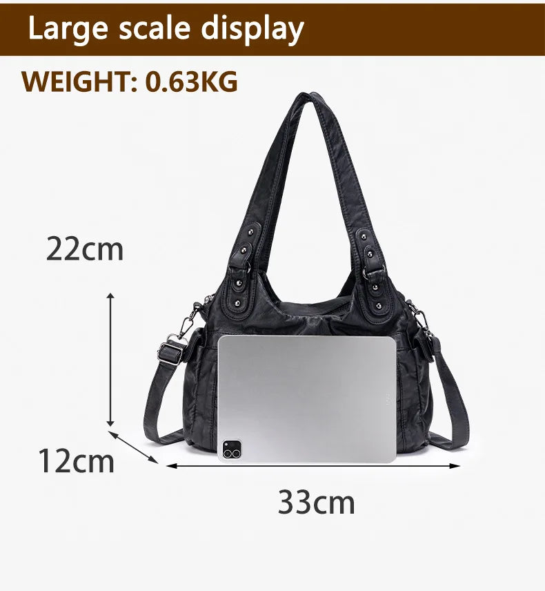 Damen-Handtasche Aus PU-Leder Mit Top-Handle Und Mehrfach-Fächern Große Satchel-Tasche