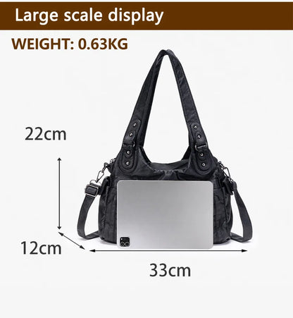 Damen-Handtasche Aus PU-Leder Mit Top-Handle Und Mehrfach-Fächern Große Satchel-Tasche