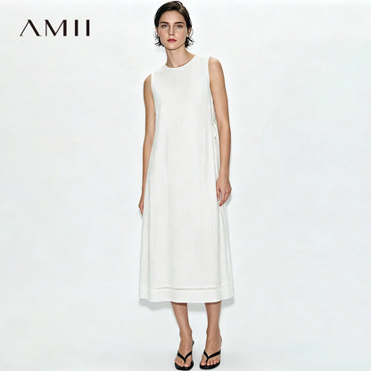 Damen Freizeitkleid ALinie Ärmellos Sommer Leicht Eleganz