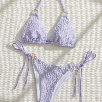 Weißer Push-Up-Bikini im brasilianischen Stil für Damen – ideal für Strand und Pool