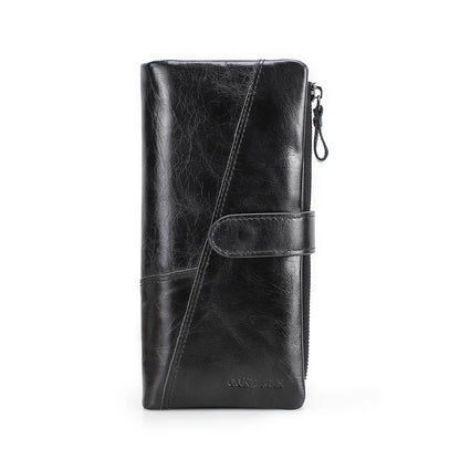Herren Echtleder Lange Geldbörse Vintage Premium Kartenhalter Geldclip Luxus Reise