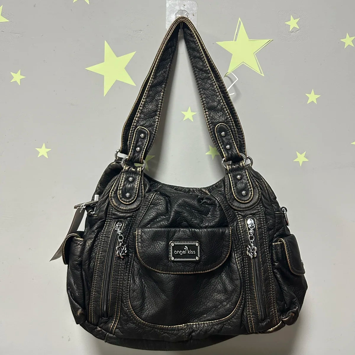 Damen-Handtasche Große Kapazität Kariertes Muster Schultertasche mit Reißverschluss Alltagstauglich