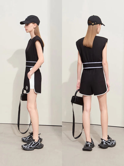 Damen Shorts im Minimalismus-Stil mit neuer Stretch-weite und ärmellos