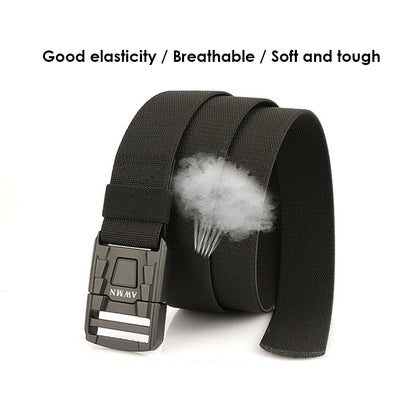 Herren-Gürtel Elastisch Mit Metall-Schnalle Und Schnellverschluss Aus Premium-Canvas-Stretch Für Outdoor Einsatz