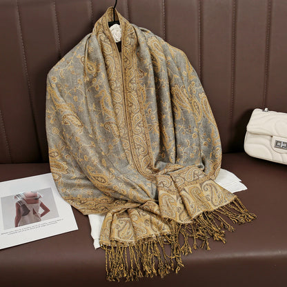 Damen Winterschal Kaschmir Pashmina Luxus Druck warm Stolen Foulard Baumwolle