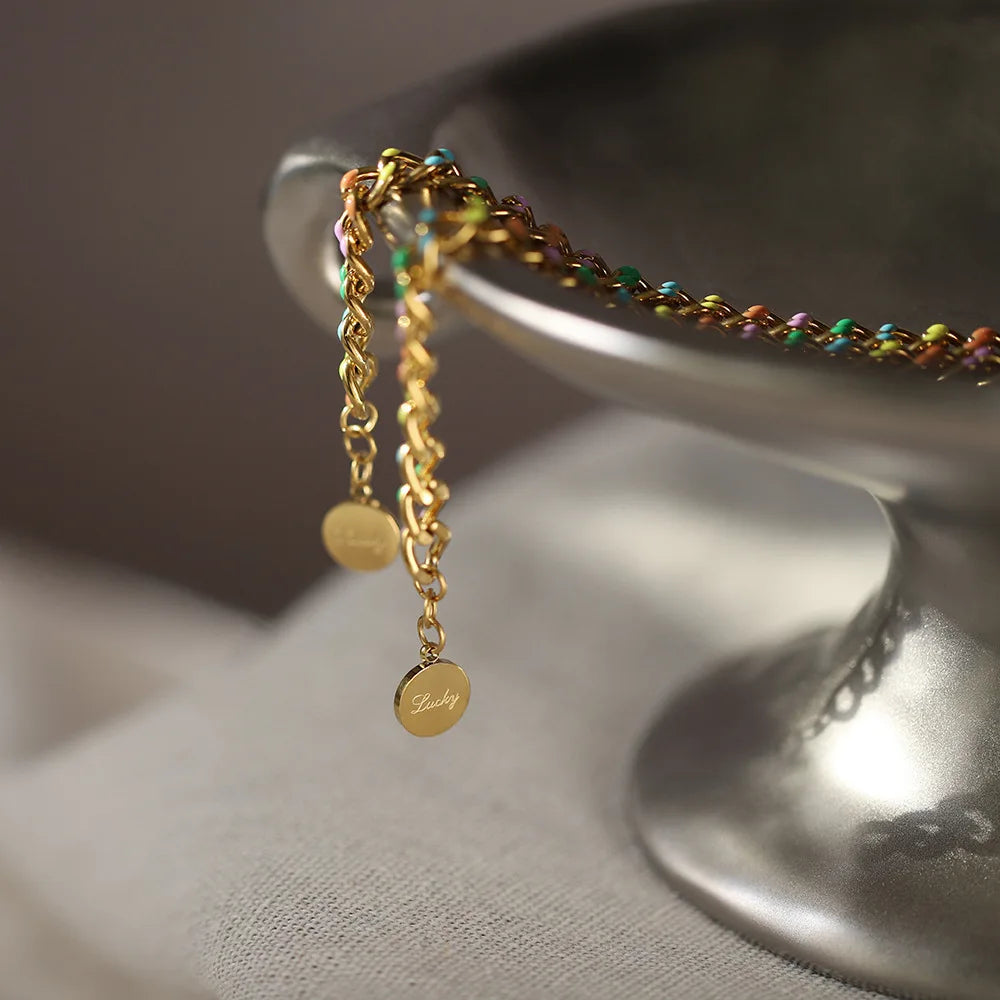 Damen-Armband mit Öltropfen-Glücksscheibe