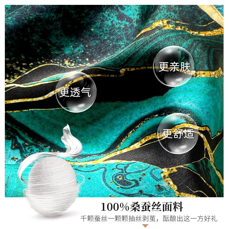 Damen Seidenschal quadratisch Blumen Bandana Haarband Halstuch weich B