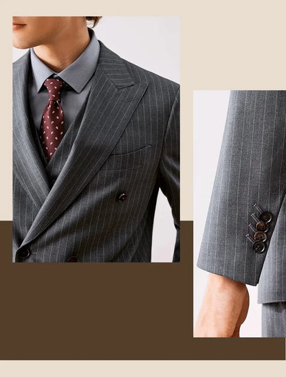 Eleganter Herrenanzug aus 70% Wolle – Slim Fit, einreihig, ideal für Hochzeiten, Büro und festliche Anlässe.