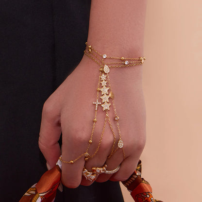 Damen-Charm-Armband mit 5A-Zirkonia aus Edelstahl