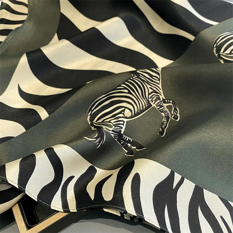 Damen Seidenschal quadratisch 70cm Halstuch Bandana Hijab Pashmina