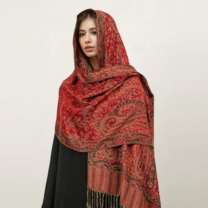 Damen Winterschal Kaschmir Jacquard Paisley lang Pashmina Bandana Foulard Luxus