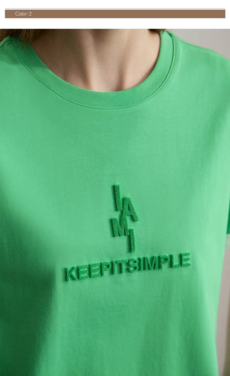 Damen Freizeit-T-Shirt mit Rundhalsausschnitt und Farbblockierung für den Sommer