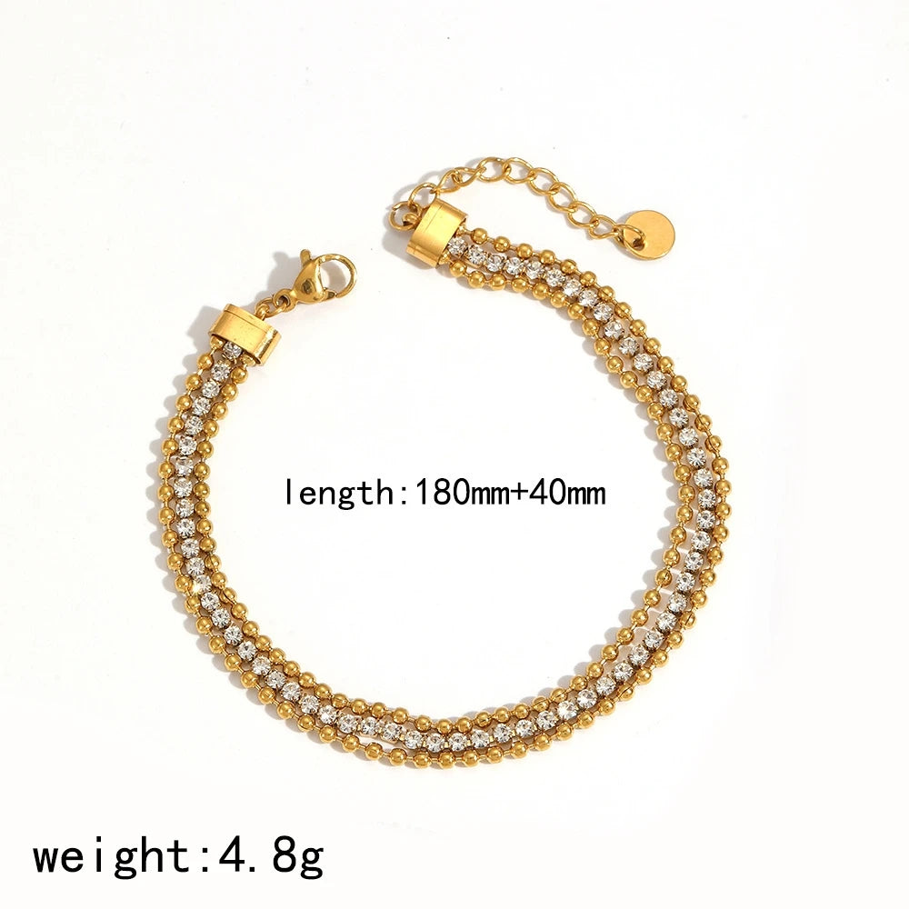 Damen-Kettenarmband Multi-Style mit Zirkonia