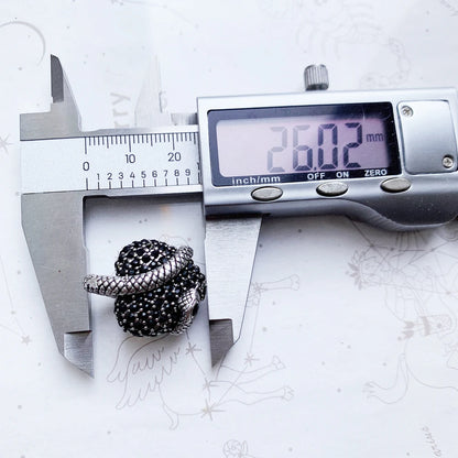Damen-Charm-Anhänger Schlüssel Schlange Herz aus Sterlingsilber
