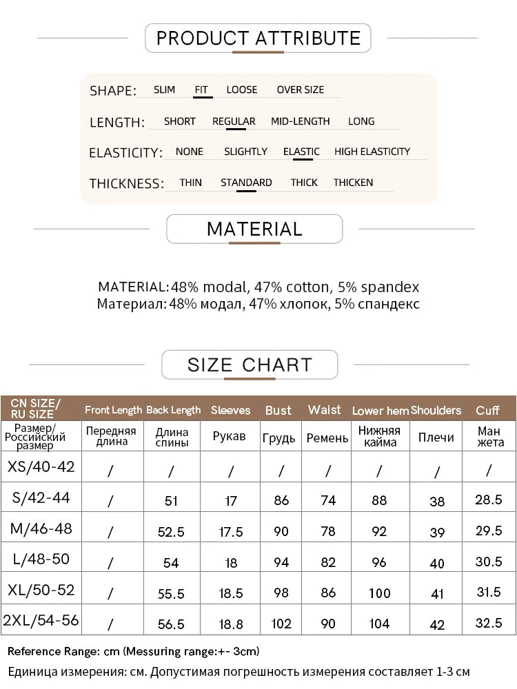 Damen T-Shirt mit Rundhalsausschnitt und gebrochenen Falten aus Modal-Baumwolle