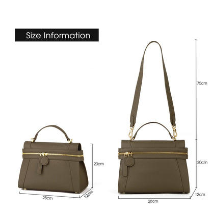 Natur-Lammleder Schultertasche | Abnehmbarer Riemen