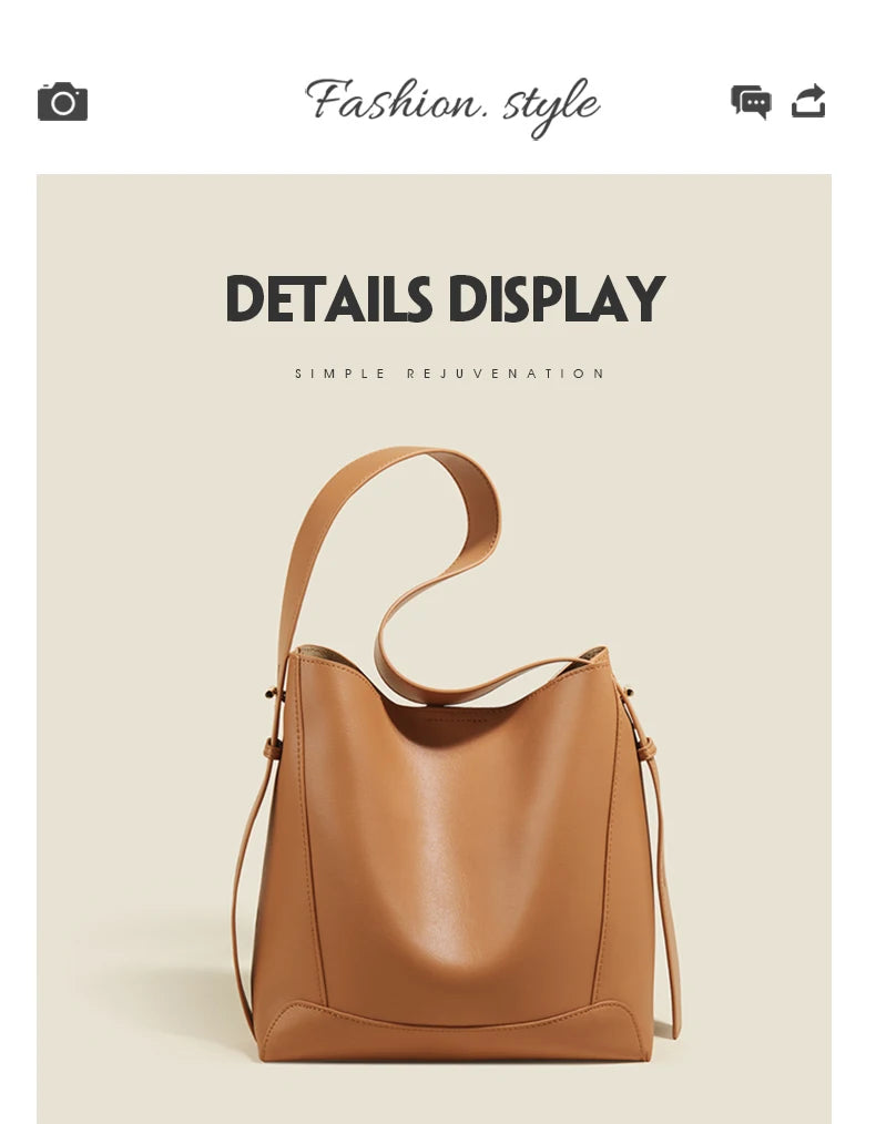 Damen Schultertasche aus Leder im klassischen Stil Große Tote für Büro