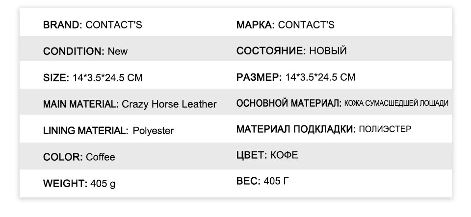 Spezifikation: CONTACT'S Familien-Passhalter aus Crazy Horse Leder, Farbe Coffee