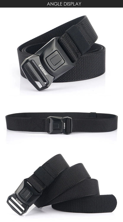 VATLY Nylon Casual Gürtel Herren Schnellverschluss Military Tactical Braun
