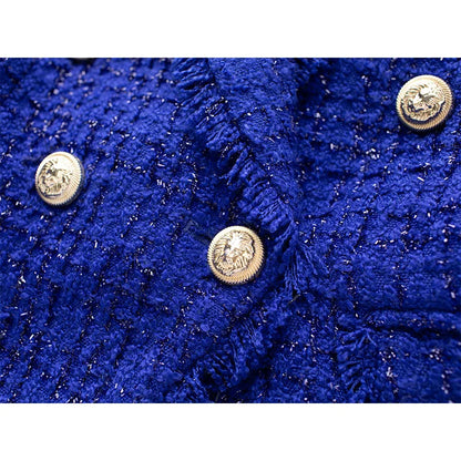 Elegantes Damen-Zweiteiler-Set mit quadratischem Ausschnitt, ärmellosem Oberteil und hoch tailliertem A-Linien-Rock im Kontrastdruck.