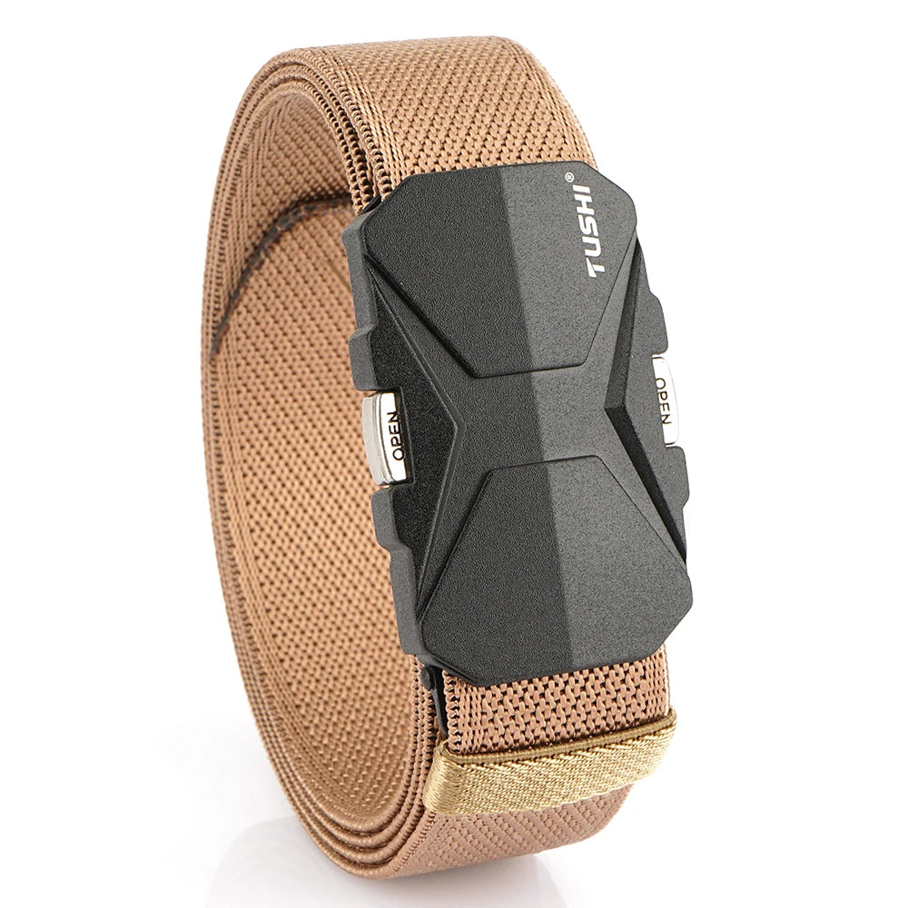 Herren-Gürtel Aus Nylonband Elastisch Mit Schnellverschluss Und Matte Metall-Schnalle Für Outdoor
