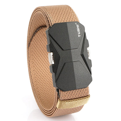 Herren-Gürtel Aus Nylonband Elastisch Mit Schnellverschluss Und Matte Metall-Schnalle Für Outdoor